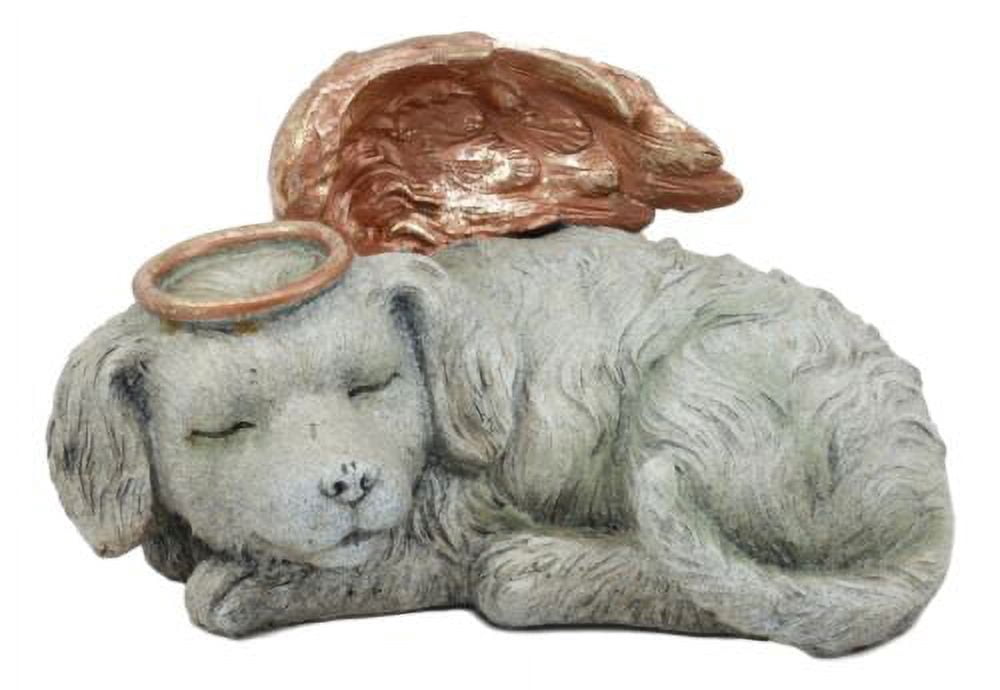 Heavenly Halo Angel Dog Urn Statue 8"L Pet Memorial All Dogs Go To Heaven