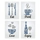 thumbnail image 1 of Decoración de pared vintage para restaurante, cafetería y bar, color azul marino, gris cobalto y blanco, 1 of 8
