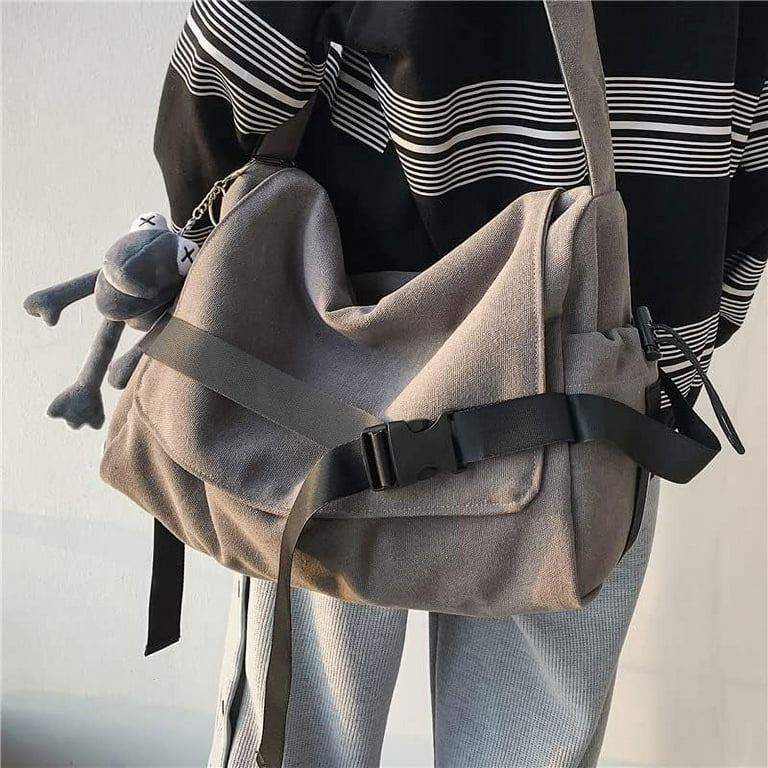 Causal Fairy Grunge Messenger Bag with Pin Large Capacity