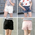 thumbnail image 3 of LYMAYTER Kids Baby Girls Cotton Jeans Shorts Teenagers Denim Shorts Toddler Summer Solid Color Pants for 1-16 Years, 3 of 10