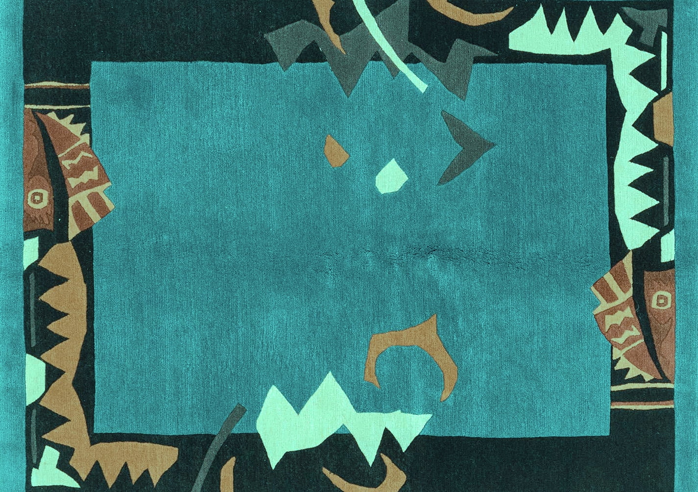 Ahgly Company Indoor Rectangle Abstract Turquoise Blue Modern Area Rugs ...