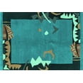 thumbnail image 1 of Ahgly Company Machine Washable Indoor Rectangle Abstract Turquoise Blue Modern Area Rugs, 2' x 3', 1 of 4