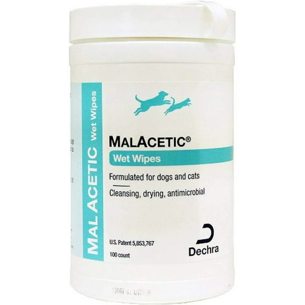 Dechra MalAcetic Wet Wipes for Cats and Dogs 100Count