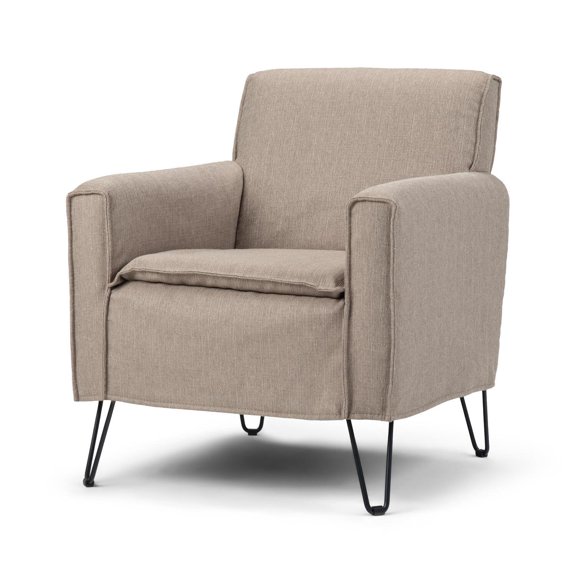 Simpli Home Warren Accent Chair with Hairpin Legs-Color:Cool Grey