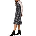 thumbnail image 4 of Vestido Vintage a Cuadros INSPIRE CHIC para Mujeres con Volantes, Sin Mangas, Cintura Ajustable, Corte A, Pinafore, Talla XL, Negro y Blanco, 4 of 5