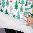 thumbnail image 3 of Oversized Wearable Blanket Hoodie,Green Christmas Tree Pattern Sherpa Blanket Hoodie with Super Pockets,Super Warm Fuzzy Pullover for Women & Men, 3 of 6