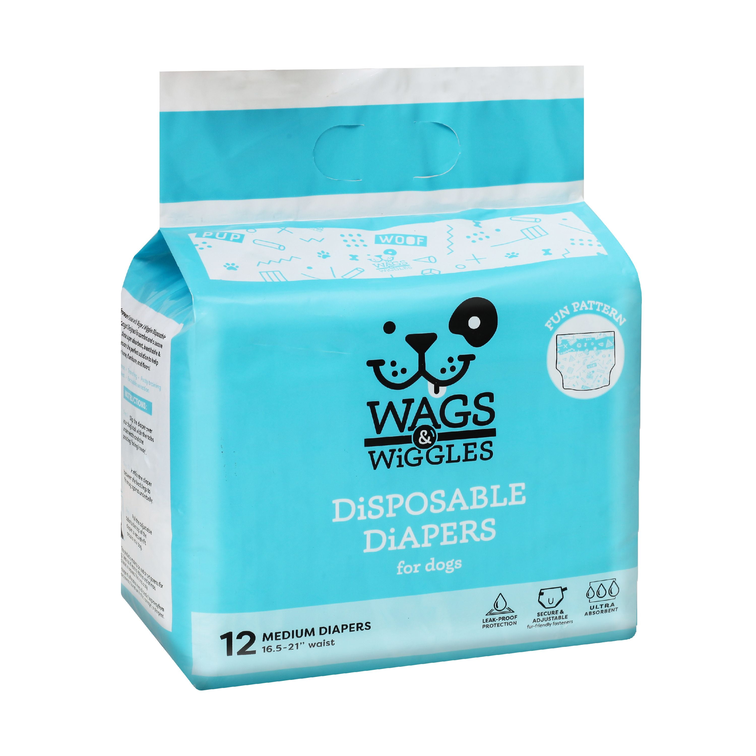 Wags & Wiggles Female Dog Diapers, Doggie Diapers for Female Dogs