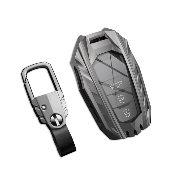 for Toyota Key Fob Cover with Keychain,Zinc Alloy Protection Key Case Compatible with 2018-2022 Camry RAV4 Highlander Corolla Avalon C-HR Prius GT86 Premium Smart Key shell Accessories