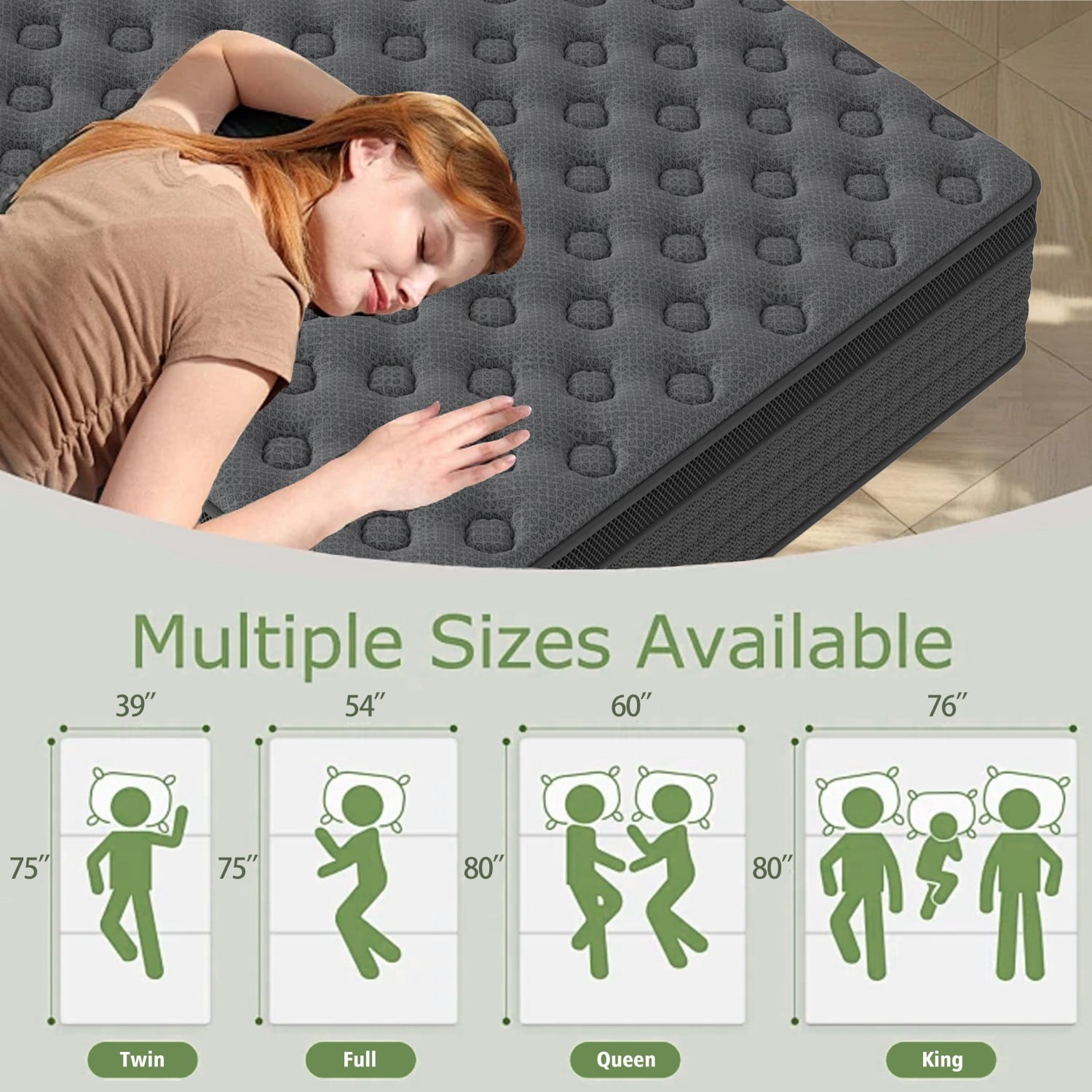 Oasskyo 12 Inch Cooling Gel Memory Foam Mattress Full Size, Medium Firm Support, Breathable Cover, Pressure Relieving, CertiPUR-US Certified, Bed in a Box for Home Bedroom