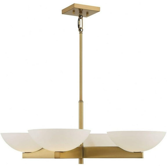 Mid Century Modern Four Light Chandelier-Warm Brass Finish Bailey Street Home 159-Bel-4636325
