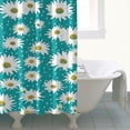 thumbnail image 4 of Turquoise Daisy Flower Pattern Shower Curtain 72"x72" ,Bathroom Decorative Shower Curtains Set with 12 Hooks,Modern Waterproof Washable Shower Curtain, 4 of 6