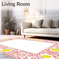 thumbnail image 2 of ODIKA 4'x6' Machine Washable Non-Slip Area Rug, Lemon Orchard Medley Botanical Art Nouveau High Traffic Rug, Pink, 551815, 2 of 7
