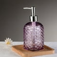 thumbnail image 6 of Wave Pattern Glass Soap Dispenser with Pump for Hand Soap Shampoo or Body Wash 350ml Refillable Bathroom Kitchen Decor, 6 of 6