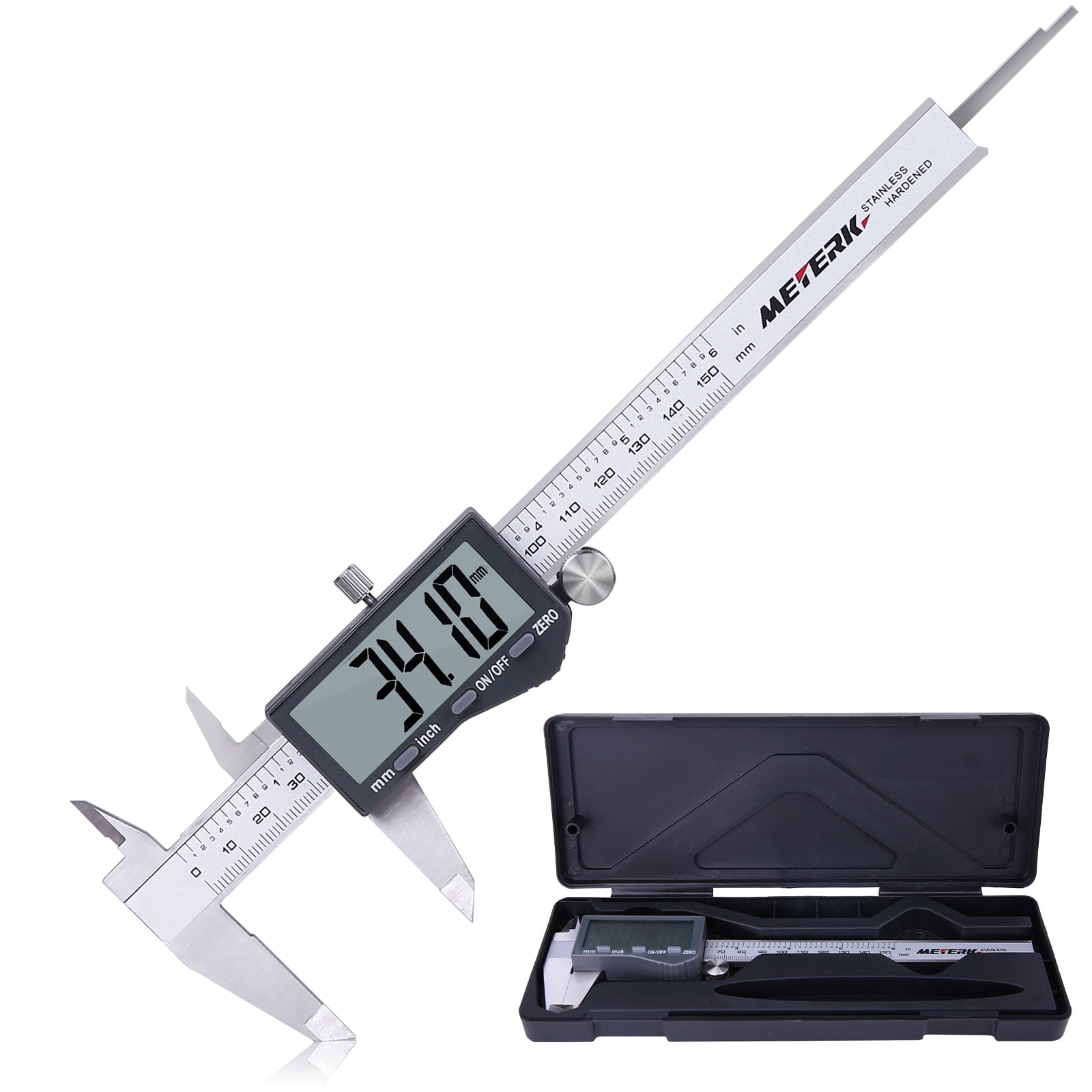 8" Digital Electronic Caliper Precision Stainless Inch/Metric LCD Dial w/ Case 
