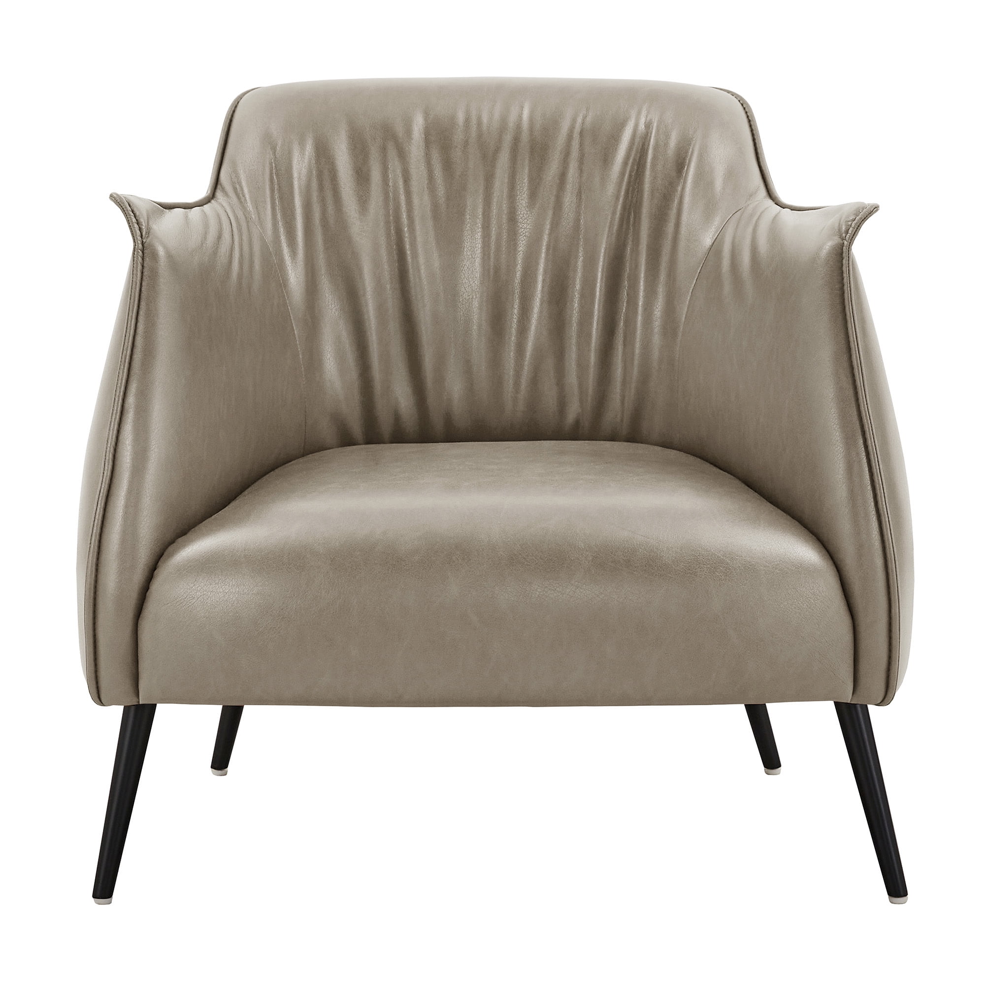 Weston Home Eindhoven Faux Leather Barrel Accent Chair, Taupe