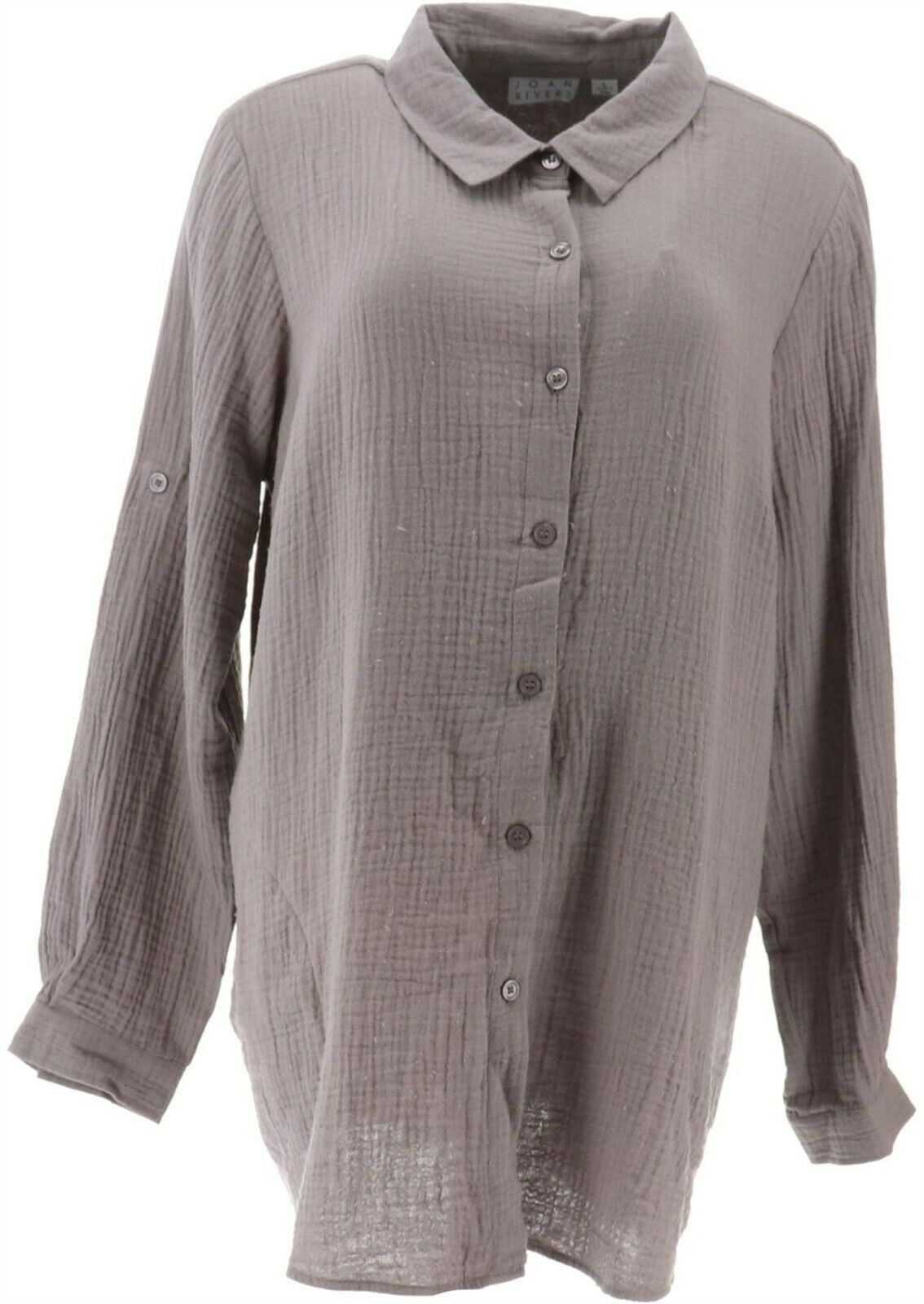Joan Rivers Crinkle Texture Long-Sleeve 