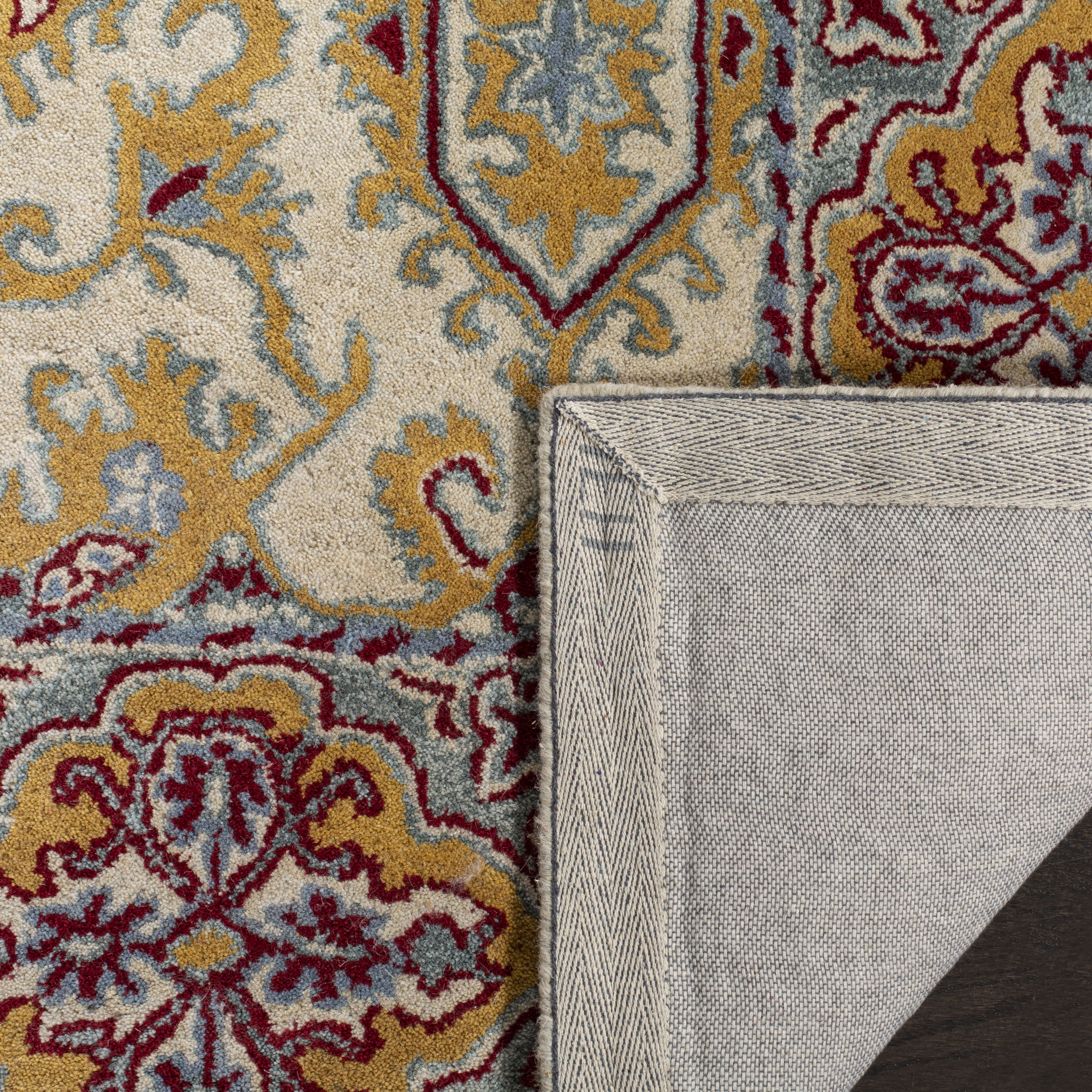 Safavieh Heritage Lennard Floral Wool Area Rug, Ivory/Blue, 6' x 6' Square