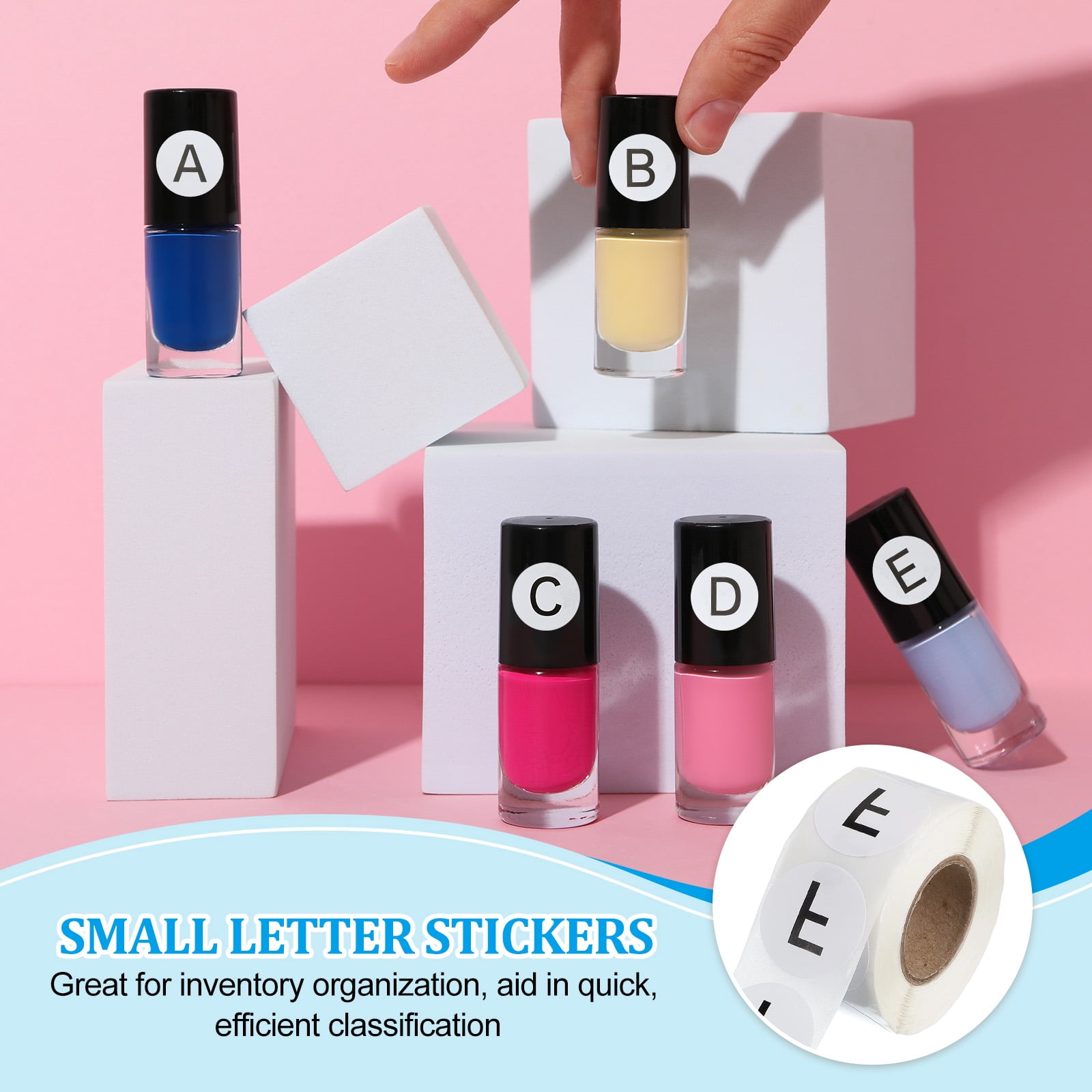 Uxcell 1" Round Letter F Stickers, Self-Adhesive Alphabet Stickers for Organization Storage Inventory 4 Rolls