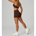 thumbnail image 3 of PISONIC Women Two Piece Workout Sets Support Ruched Cross Back Sports Bras Matching Booty Lifting Shorts Gym Yoga Outfits, 3 of 7