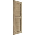 thumbnail image 3 of Ekena Millwork 12"W x 80"H Rustic Two Equal Louver Sandblasted Faux Wood Shutters (Per Pair), Primed Tan, 3 of 11