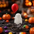 thumbnail image 2 of Cute Ghost Figurine Halloween Decor 2.56x6.29 Inch Glow in the Dark Green Spooky Cute Ghost Tabletop Ornament Statue Night Stand Centerpiece for Indoor Home Party, 2 of 5