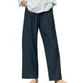 thumbnail image 3 of YLHFASHION Cotton Linen Wide Leg Pants Women's Summer Thin High Waisted Slim Casual Pants, 3 of 5