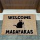 thumbnail image 4 of Dark Cat Welcome Madafakas Full Print Doormat Funny Doormat Home Decor Kitchen Bathroom Decor BlackBrown, 4 of 5