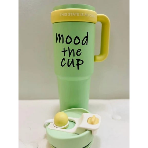 Mood The Cup | Insulated Tumbler With Stainless Steel Straw & Straw Topper 40 Oz