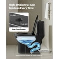 thumbnail image 4 of VEVOR One-Piece Toilet, Elongated Toilet Vortex Dual-Flush 1.0/1.28 GPF, Toilets for Bathroom with Comfortable Chair Seat, Standard Height, Easy-Clean Skirted Design, 12″ Rough-In, Matte Black+ Black, 4 of 9