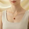 thumbnail image 2 of Gold Heart Necklace for Women, 14K Gold Plated Red Carnelian Heart Pendant Necklace, 18.1+2.7 in Adjustable Chain, Valentine’s Day Jewelry Gift, 2 of 4