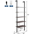 5Shelf Bookcase Modern 5Tier Wood Wall Mounted Ladder Bookshelf with