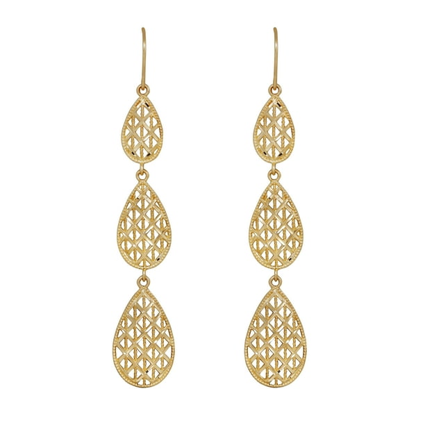 Brilliance - Brilliance Fine Jewelry 10kt Yellow Gold Triple Filigree ...