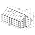 thumbnail image 4 of Palram - Canopia Balance 8' x 16' Polycarbonate/Aluminum Walk-In Greenhouse - Green - with 3 Roof Vents, 4 of 15