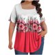 thumbnail image 4 of Tops Cortos para las Mujeres Impreso Cuello de Gran Tamaño Plisado Manga Corta Suelta Superior en Tamaños Más L-5xl, 4 of 4