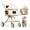 Khaki, variant on SteAnny Pet Stroller 4-Wheels for Medium Dogs/ Cats Upto 55lbs, 2-in-1 Removable Carrier & One-Click Folding (Gray)