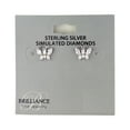 thumbnail image 3 of Brilliance Fine Jewelry Women's Simulated Diamond Butterfly Earrings in Sterling Silver, 3 of 4