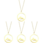 FANN 4 Count Mustard Seed Necklace Jewlery Chain Mountain Jewelry for Women Simple Pendant Trendy Gift Miss