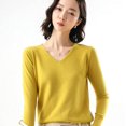 thumbnail image 2 of Maydear Women's V Neck Long Sleeve Sweater Pullover Knit, Stretch Fitted Knitted Bottoming Shirt, 2 of 5