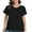 Black, variant on Women's V Neck T-shirt with Rolled Sleeves, Summer Loose Fit Tops with Side Split