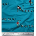 thumbnail image 1 of Soimoi Blue Cotton Poplin Fabric Quotes Text Fabric Prints By Yard 58 Inch Wide, 1 of 3