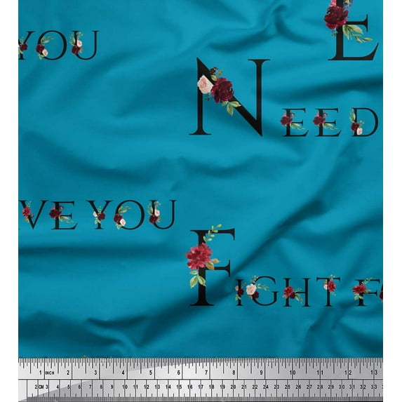 Soimoi Blue Cotton Poplin Fabric Quotes Text Fabric Prints By Yard 58 Inch Wide