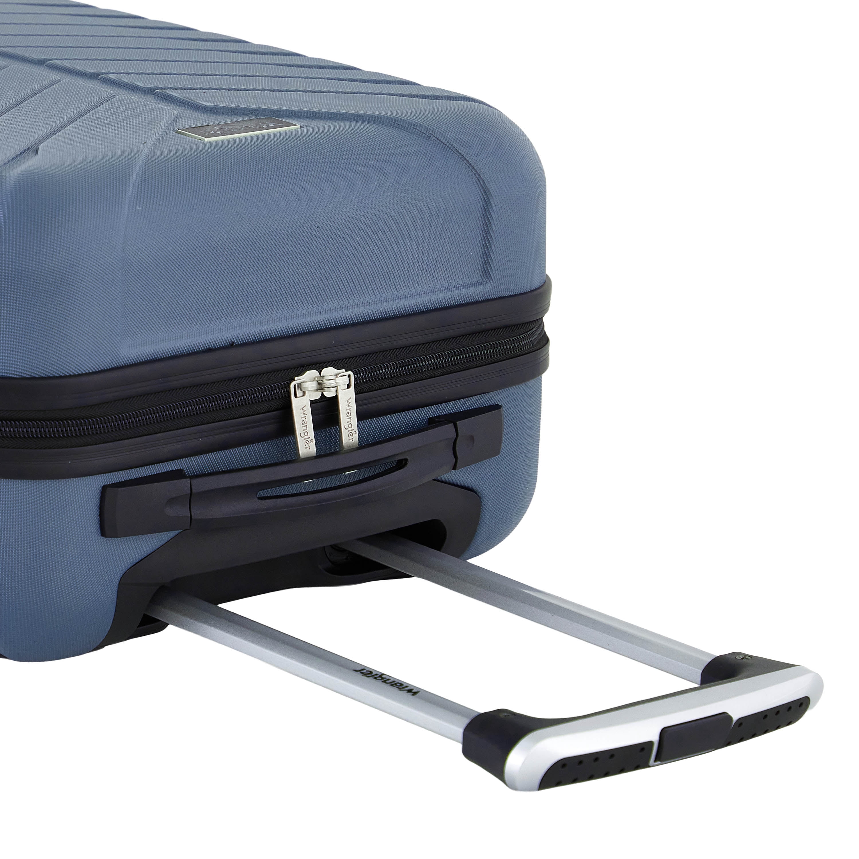 Wrangler 20-inch Carry-On Rolling Hard Side Spinner Luggage, Blue