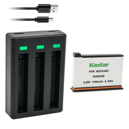 Kastar 1-Pack Battery and Triple USB Charger Compatible with Insta 360 ONE X2 Rechargeable Lithium Polymer Battery Insta360 ONE X2 Action Camera (Non-Waterproof)