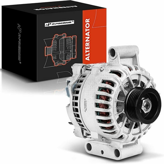 A-Premium Alternator Compatible with Ford F-150 2005 2006 2007 2008 V6 4.2L, Focus 2000-2004 L4 2.0L, 12V 110A Clockwise 6-Groove Pulley, Replace# 5L3T10300BA, 5L3T10300CA