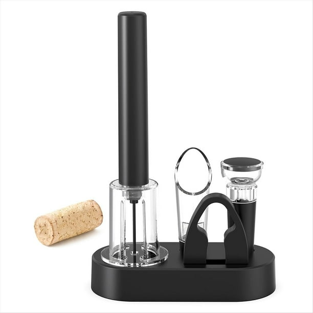 Abridor de de Vino 4 en 1 con Bomba de Aire, Cortador de LáMinas, Vertedor de Vino, TapóN de VacíO y Base de Almacenamiento. Regalo Ideal para Amantes del Vino.
