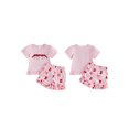 thumbnail image 2 of BemeyourBBs 2Pcs Toddler Baby Girls Summer Clothes Baseball Outfit Puff Short Sleeve Crew Neck Baseball Bow Embroidery T Shirt Tops and Elastic Waist Shorts Set, 2 of 9