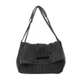 thumbnail image 2 of Denim Shoulder Bag, Large Capacity Tote, Chain Strap, Quality Texture, for Work, Travel, and Casual Outings, Blue, by FAJHHA, 2 of 8