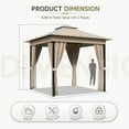 thumbnail image 2 of Devoko 8×8 ft Outdoor Pop Up Gazebo with Mosquito Netting，Double Roof Gazebo with Double Curtains for Backyard, Garden and Patio,Khaki, 2 of 7