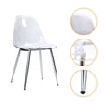 thumbnail image 5 of CangLong Kitchen Modern Dining, Desk Side Chair with Metal Legs, Set of 2, Clear, 5 of 6