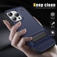 thumbnail image 6 of JTCASES for iPhone 12 Pro Case, Foldable Kickstand Heavy Duty Protective Rugged Hybird Anti-slip Shockproof/Drop Resistant PC TPU Shell for iPhone 12 Pro, Navyblue, 6 of 7
